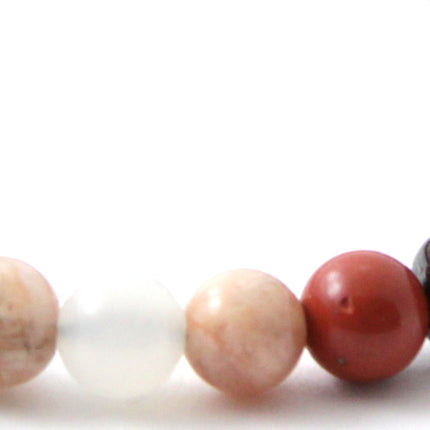 Amber Cherry Stretch Bracelet With Jasper and Gems-1