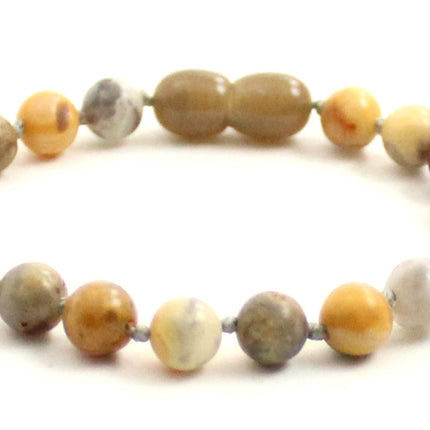 Crazy Agate Gemstone Knotted Multicolor Anklet Bracelet-4