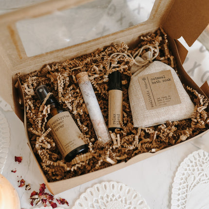 Gift Set- Shower Spray, Relax Roller, Oatmeal Soak & Rose Bath Salt-3