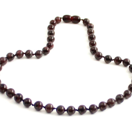 Garnet Gemstone Knotted Burgundy Necklace-3