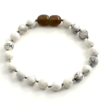 Howlite Gemstone Knotted White Anklet Bracelet-0