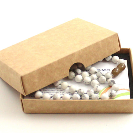 Howlite Gemstone Knotted White Necklace-1