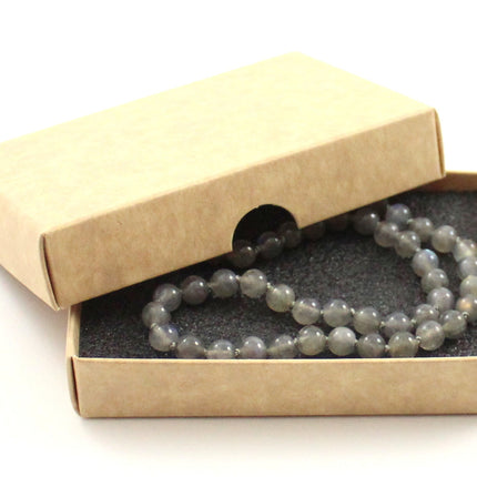 Labradorite Gemstone Knotted Gray Necklace-1