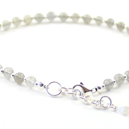 Labradorite Minimalist Anklet With Silver-2
