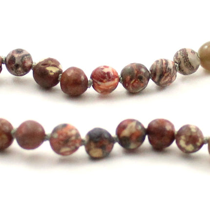 Leopardskin Jasper Gemstone Knotted Pink Anklet Bracelet-2