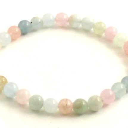 Stretch Bracelet With Morganite Multicolor Gemstones-0