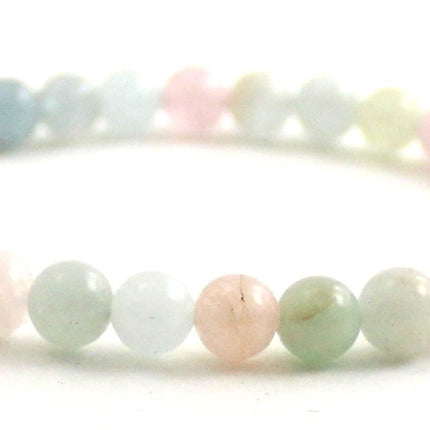Stretch Bracelet With Morganite Multicolor Gemstones-3