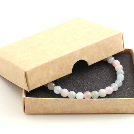 Stretch Bracelet With Morganite Multicolor Gemstones-1