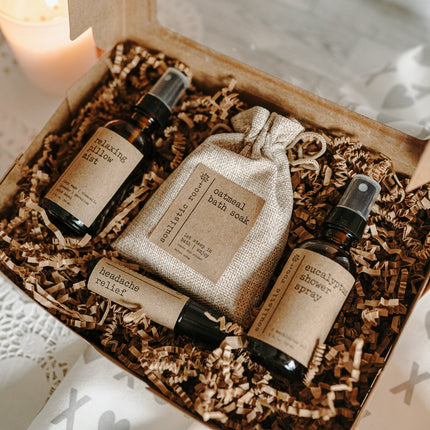 Gift Set- Shower Spray, Pillow Mist, Oatmeal Soak, Headache Relief-1