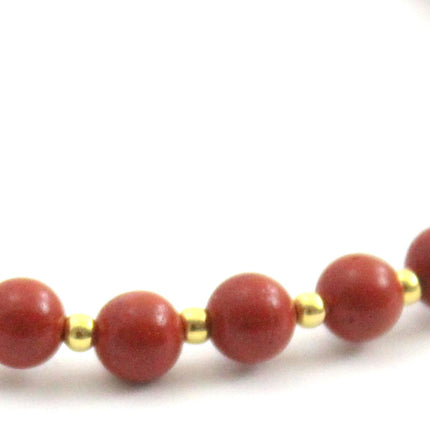 Red Jasper Minimalist Anklet With Sterling Silver-2