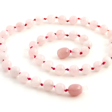 Rose Quartz Gemstone Knotted Pink Necklace-0