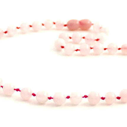 Rose Quartz Gemstone Knotted Pink Necklace-2