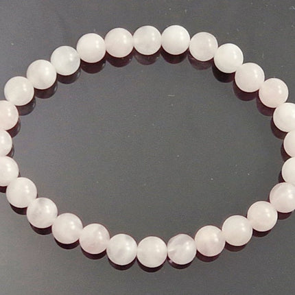 Stretch Bracelet With Rose Quartz Pink Gemstones-0