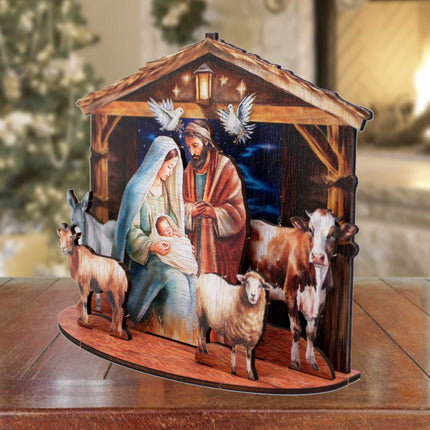 Classic Holy Family Nativity Scene Decorative Village Set by G. Debrekht Nativity Holiday Decor - 852766-2
