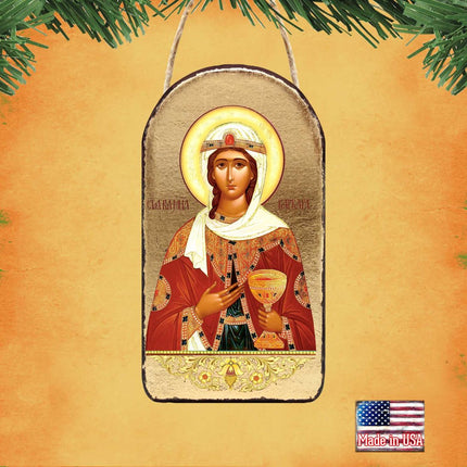 Saint Barbara Religious Orthodox Sacred Icon Ornament - Inspirational Icon Decor - 87038-1
