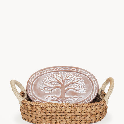 Bread Warmer & Basket - Tree of Life Oval-0