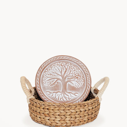 Bread Warmer & Basket - Tree of Life Round-0