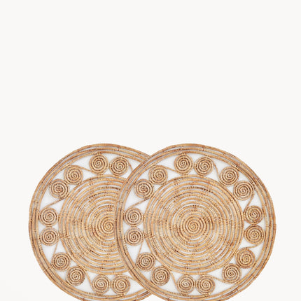 Bayu Woven Palm Fiber Placemat - Natural (Set of 2)-0