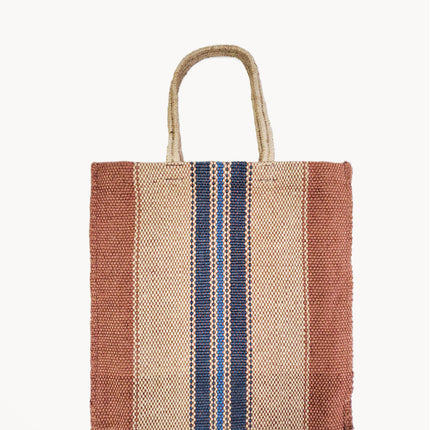 Dora Jute Tote Bag - Multi Light Brown-0