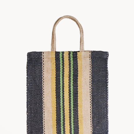 Dora Jute Tote Bag - Multi Navy-0