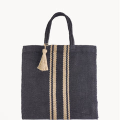 Naya Jute Tote Bag - Black-0