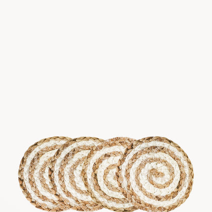 Kata Spiral Drink Coaster - Natural (Set of 4)-0