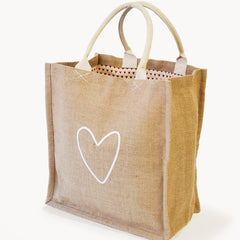 Jute Canvas Gift Bag - Love-0