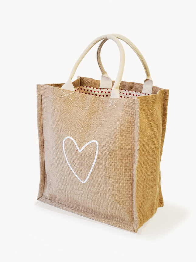 Jute Canvas Gift Bag - Love-0