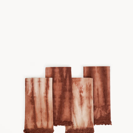 Tie Dye Cotton Napkin - Brown (Set of 4)-0