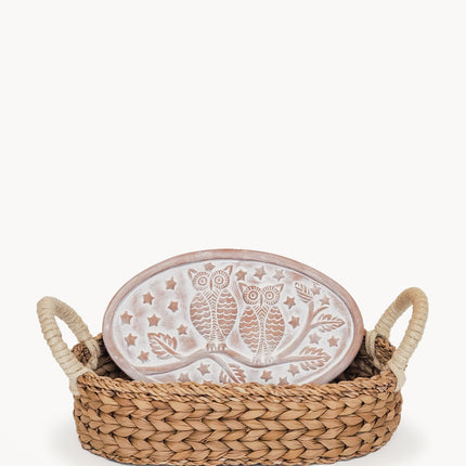 Bread Warmer & Basket - Owl Oval-0