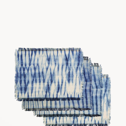 Tie Dye Cotton Placemat - Indigo Blue (Set of 4)-0