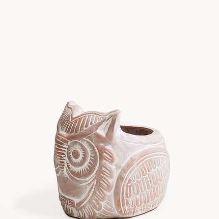 Terracotta Pot - Horned Owl-0