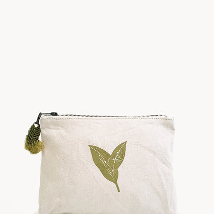 Hand Screen Printed Cotton Canvas Pouch - Nature-0