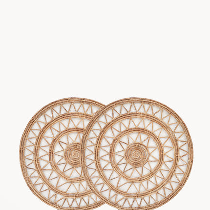 Roda Woven Palm Fiber Placemat - Natural (Set of 2)-0