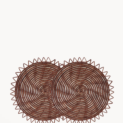 Surya Woven Palm Fiber Placemat - Brown (Set of 2)-0