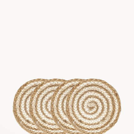 Kata Spiral Coaster Trivet - Natural (Set of 4)-0