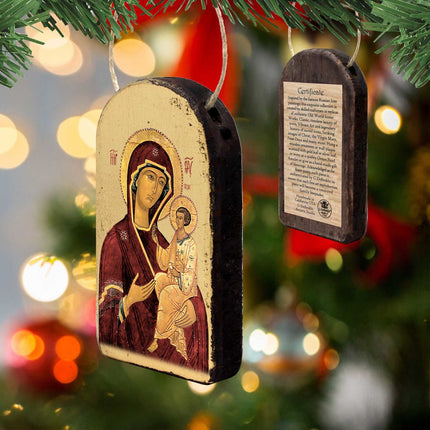 Virgin Mary Religious Orthodox Sacred Icon Ornament - Inspirational Icon Decor - 87063-3
