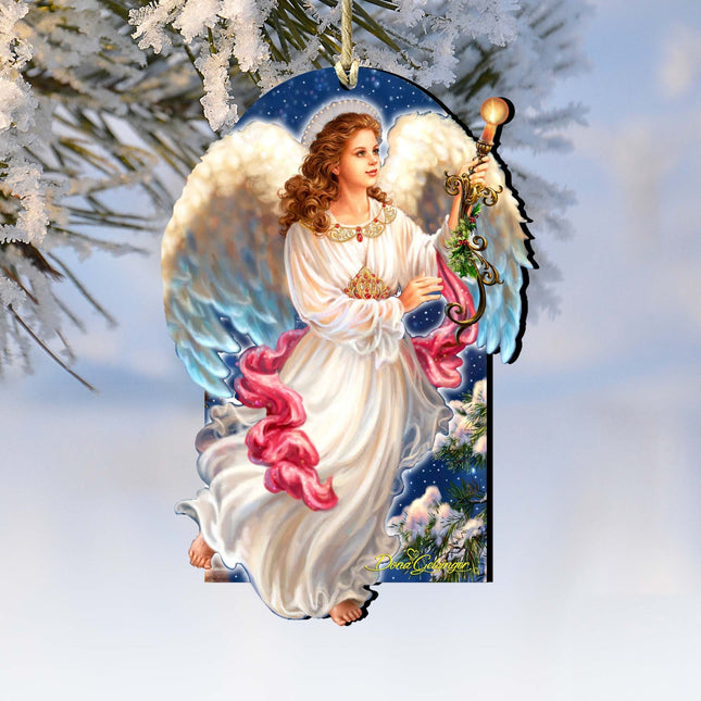 Angel of the Light Wooden Ornaments by Gelsinger - Nativity Holiday Decor - 8161036-1322-0