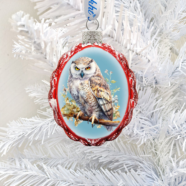White Owl Mercury Glass Ornaments by G. Debrekht - Wildlife Holiday Decor - 776002-0