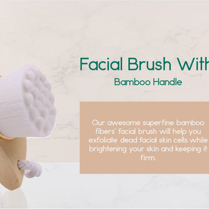 Facial Brush with Bamboo Handle-2