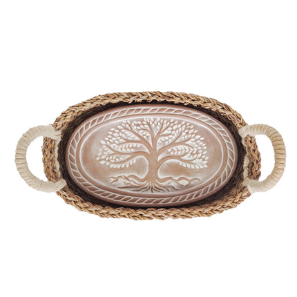 Bread Warmer & Basket - Tree of Life Oval-4