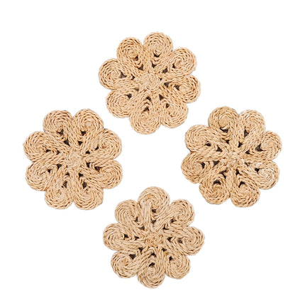 Jute Flower Drink Coaster (Set of 4)-3