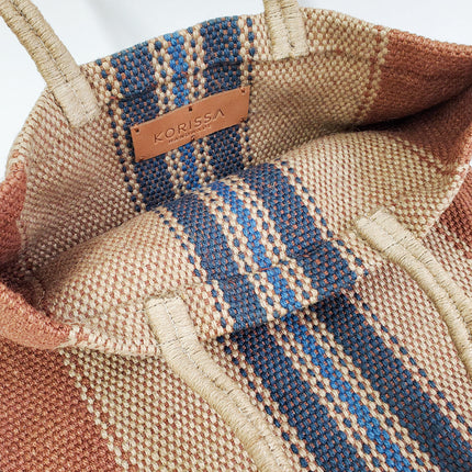Dora Jute Tote Bag - Multi Light Brown-2