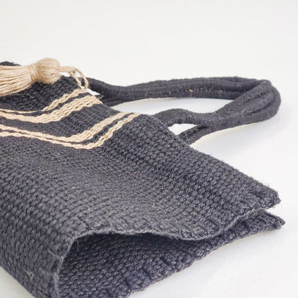 Naya Jute Tote Bag - Black-2