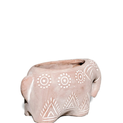 Terracotta Pot - Folk Elephant-2