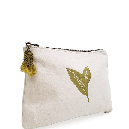 Hand Screen Printed Cotton Canvas Pouch - Nature-4