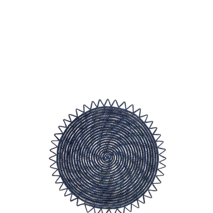 Surya Woven Palm Fiber Placemat - Indigo Blue (Set of 2)-3