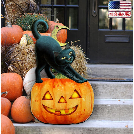 Spooky Halloween Cat Door Decor by Laura Seeley - Thanksgiving Halloween Decor - 8512054-2H-1