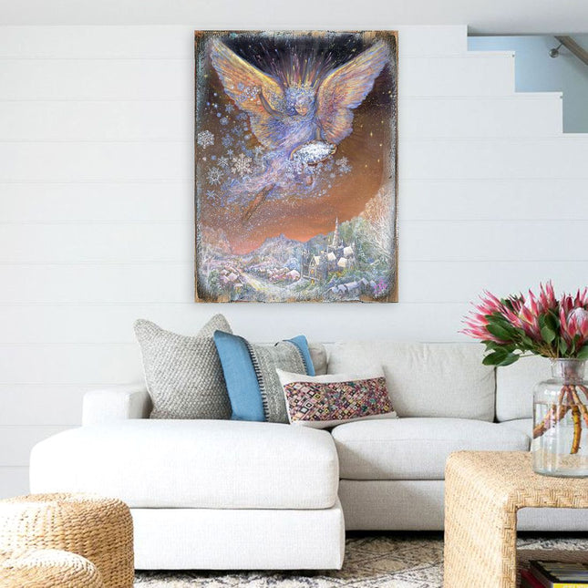 Snow Angel Fantasy Wooden Wall Art by Josephine Wall - Fantasy Decor - 852151-JW-0