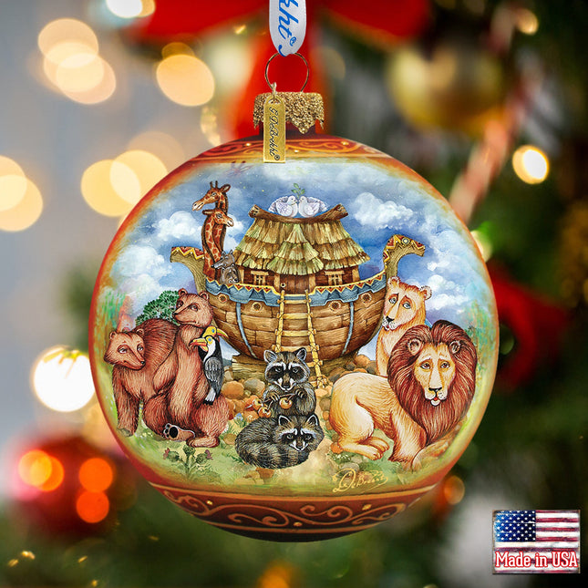 Noah's Ark Ball Glass Ornament by G. DeBrekht - Nativity Holiday Décor - 73521-0